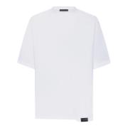 Witte Katoenen T-shirt met Logolabel Low Brand , White , Heren