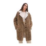 Omkeerbare Faux Shearling Jas Phisique du Role , Beige , Dames