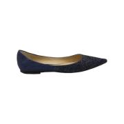 Pre-owned Leather flats Jimmy Choo Pre-owned , Blue , Dames