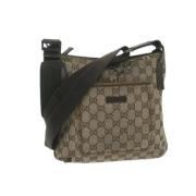 Pre-owned Canvas shoulder-bags Gucci Vintage , Beige , Dames