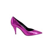 Pre-owned Leather heels Yves Saint Laurent Vintage , Purple , Dames