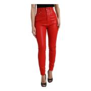 Rode High Waist Skinny Denim Jeans Dolce & Gabbana , Red , Dames