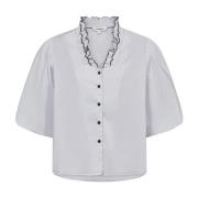 Feminine Blouse met Geschulpte Rand Co'Couture , White , Dames