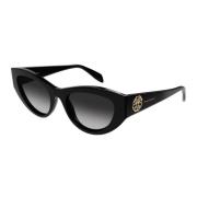 Bloemlogo Cat-Eye Zonnebril Alexander McQueen , Black , Dames