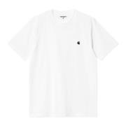 Witte Katoenen T-shirt met Logo Borduurwerk Carhartt Wip , White , Her...