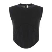 Stijlvol Zwart Katoenen Top Dion Lee , Black , Dames