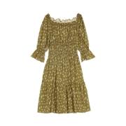 Lucky Khaki Gerimpelde Jurk Ines De La Fressange Paris , Green , Dames