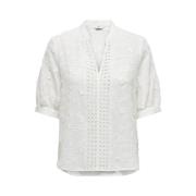 EMB SS Blouse Cloud Dance Only , White , Dames