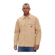 Essential Solid Overshirt Tawny Sand Tommy Jeans , Beige , Heren