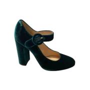 Pre-owned Velvet heels Gianvito Rossi Pre-owned , Green , Dames