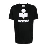 Zwart Logo Linnen T-shirt Isabel Marant , Black , Heren