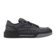 Zwarte Sneakers Aw22 Leren Rubberen Zool Dolce & Gabbana , Black , Her...