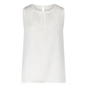 Chic Mouwloze Blouse met Webdetail Betty & Co , White , Dames