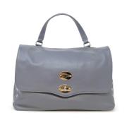 Blauwe Leren Handtas Postina Media Daily Zanellato , Gray , Dames