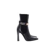 Pre-owned Leather boots Versace Pre-owned , Black , Dames