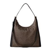 Natuurlijk/Zwarte Hobo Tas Borbonese , Multicolor , Dames