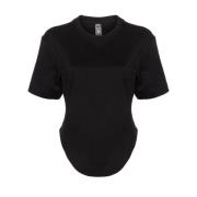 Zwarte T-shirt van Biologisch Katoen met Logo Print Adidas by Stella M...