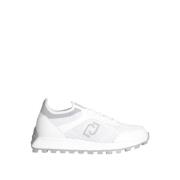 Witte Sneakers Stretch Stof Leren Inzetstukken Liu Jo , Multicolor , H...