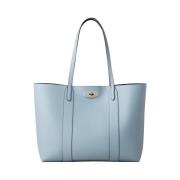 Blauwe Poplin Tote Tas met Afneembare Binnenzak Mulberry , Blue , Dame...