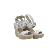 Pre-owned Leather sandals Michael Kors Pre-owned , White , Dames