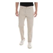 5-pocket broek met leren passante Jeckerson , Beige , Heren