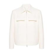 Ivory Shirt Jacket Lardini , Beige , Heren