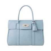 Blauwe Poplin Schoudertas Postman's Lock Mulberry , Blue , Dames