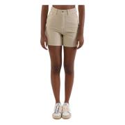 Denim Bermuda Shorts met ritssluiting Hinnominate , Beige , Dames