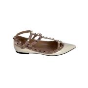 Pre-owned Leather flats Valentino Vintage , White , Dames
