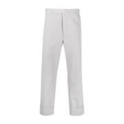 Gestreepte Backstrap Broek Grijs Katoen Thom Browne , Gray , Heren