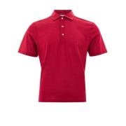 Rode Piqué Polo Shirt Gran Sasso , Red , Heren