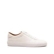 Witte Leren Lage Sneakers Moncler , White , Heren