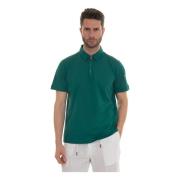 Polo shirt met halve rits Kiton , Green , Heren