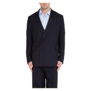 Stijlvolle Wol Blazer Costumein , Blue , Heren