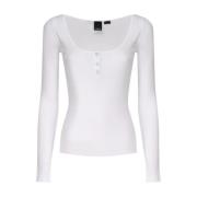 Witte Sweater met Knoopsluiting Pinko , White , Dames
