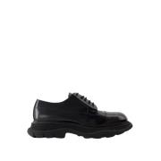 Zwarte Leren Treadslick Loafers Alexander McQueen , Black , Heren