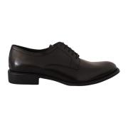 Zwarte Leren Derby Formele Schoenen Dolce & Gabbana , Black , Heren