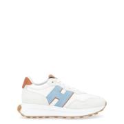 Blauwe leren sneakers met witte details Hogan , White , Dames