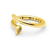 Men's Nail Ring with Dorje Engraving and Gold Finish Nialaya , Yellow ...