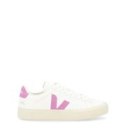 Witte en paarse leren sneaker Veja , White , Dames