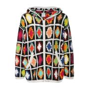 Zwarte Katoenen Sweater Aw22 Capuchon Rits Marcelo Burlon , Multicolor...