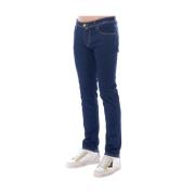 Slim Fit Jeans met Gele Details Jacob Cohën , Blue , Heren