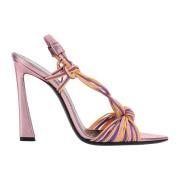 Roze Hak Sandalen Verhoog Stijl Saint Laurent , Multicolor , Dames