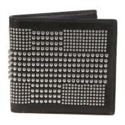 Zwarte Leren Portemonnee met Stud Detail Alexander McQueen , Black , H...