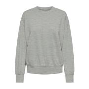 Bella Long Sleeves O-Neck Sweater Only , Gray , Dames