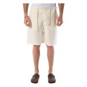 Linnen Bermuda Shorts met Koordtaille The Silted Company , White , Her...