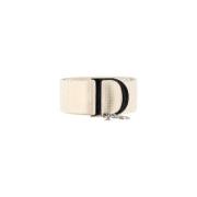 Pre-owned Leather belts Dior Vintage , White , Dames