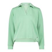 Polo Kraag Sweatshirt Stijlvol Comfort Betty & Co , Green , Dames