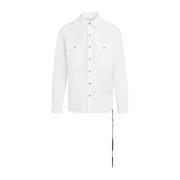 Witte Katoenen Buitenshirt Shirt Rick Owens , White , Heren
