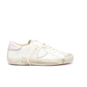 Witte leren sneakers met roze details Philippe Model , White , Dames